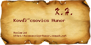 Kovácsovics Hunor névjegykártya